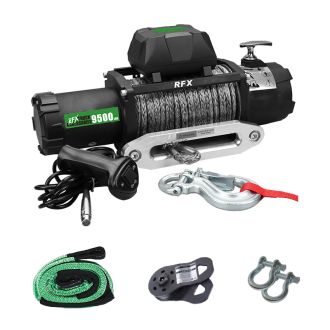 RFX 9,500 lbs Synthetic Rope Winch Recovery Starter Kit